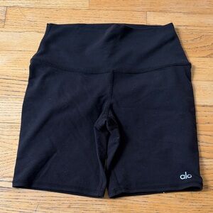 ALO Airbrush Black High Waisted Shorts